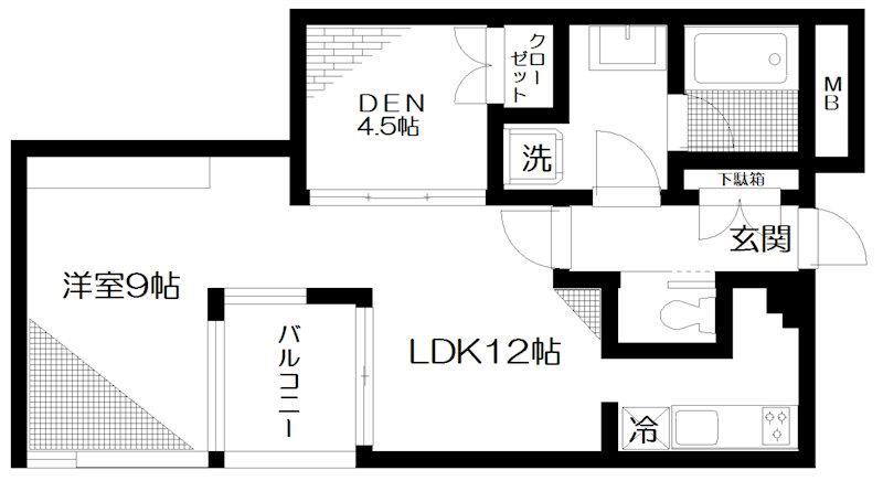 コート向ヶ丘(1SLDK/5階)の間取り写真