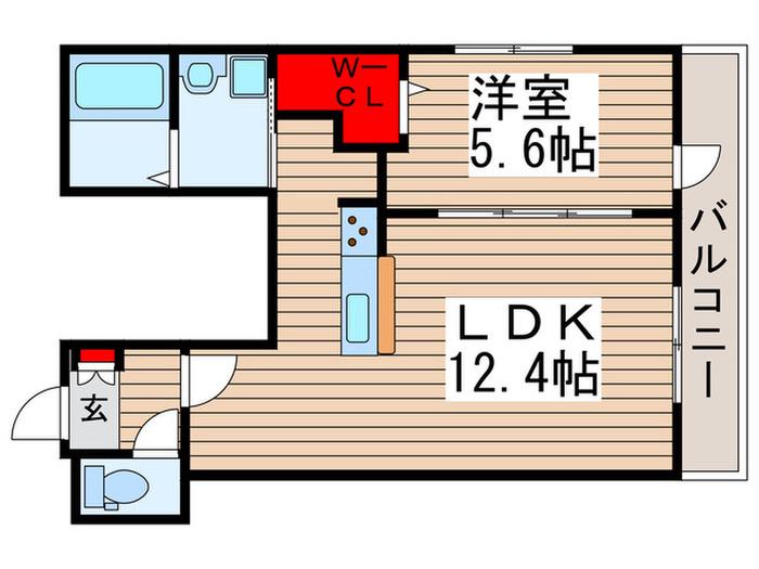 ノーマジーン(1LDK/3階)の間取り写真
