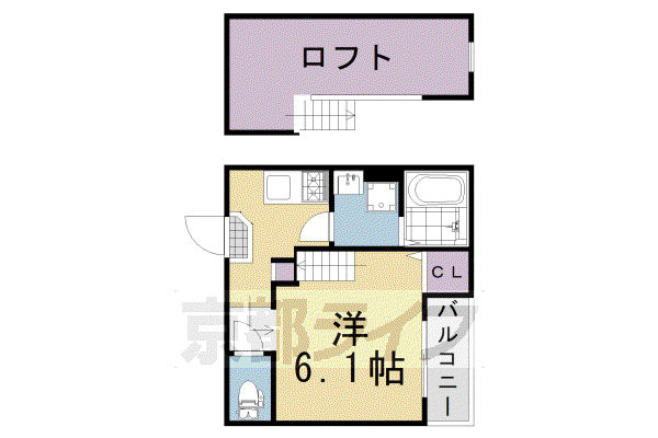 ティエラ淀(1K/1階)の間取り写真