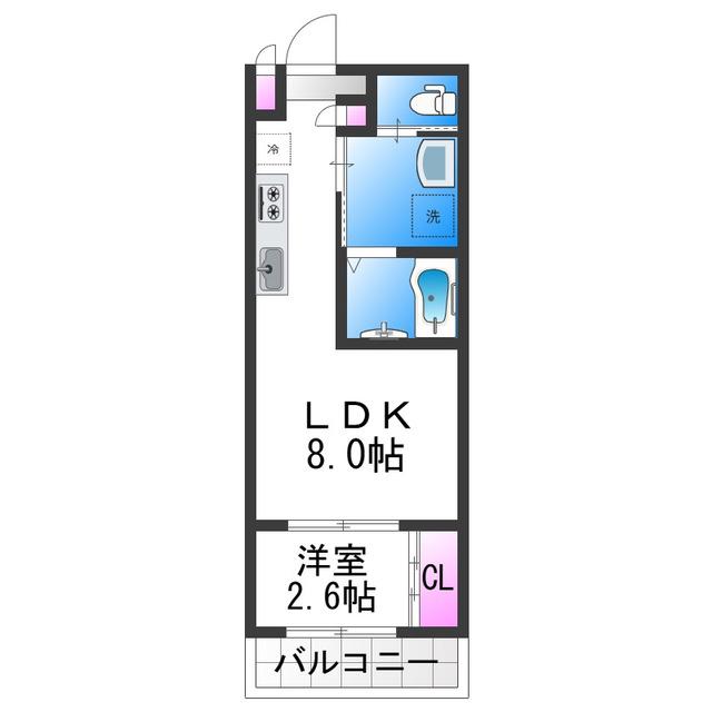 リアコート北田辺II(1LDK/1階)の間取り写真