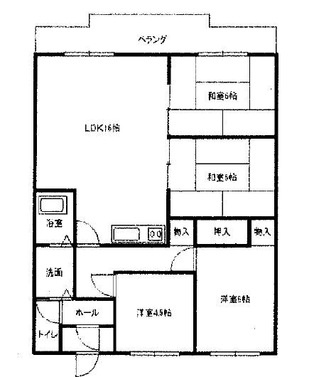 エスポワール箕面(4LDK/2階)の間取り写真