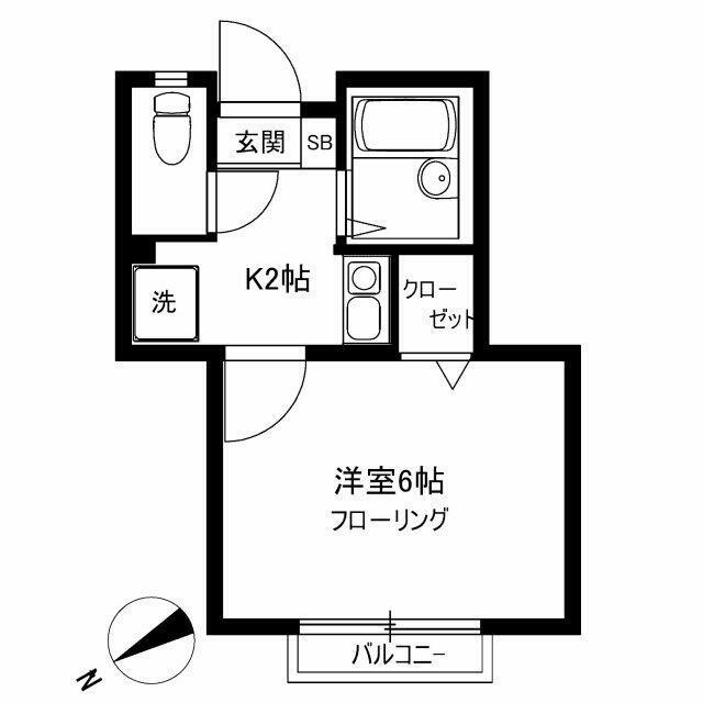 DAITACONFIDENCE(1K/2階)の間取り写真