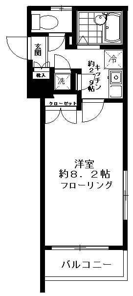 菱和パレス品川島津山(1K/3階)の間取り写真