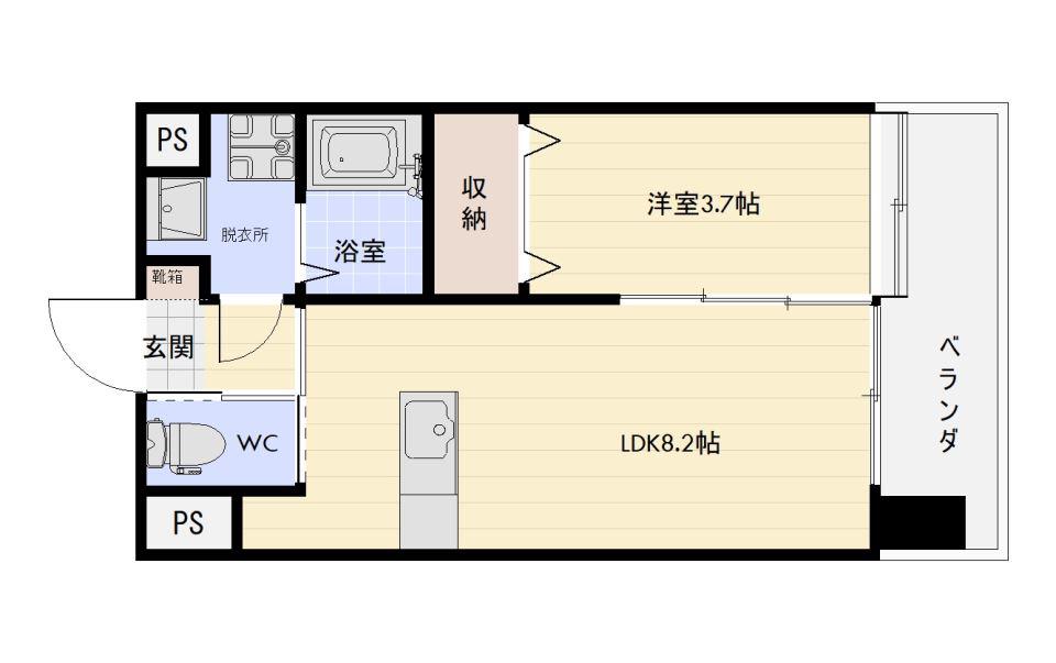 AQUA TERRACE(1LDK/9階)の間取り写真