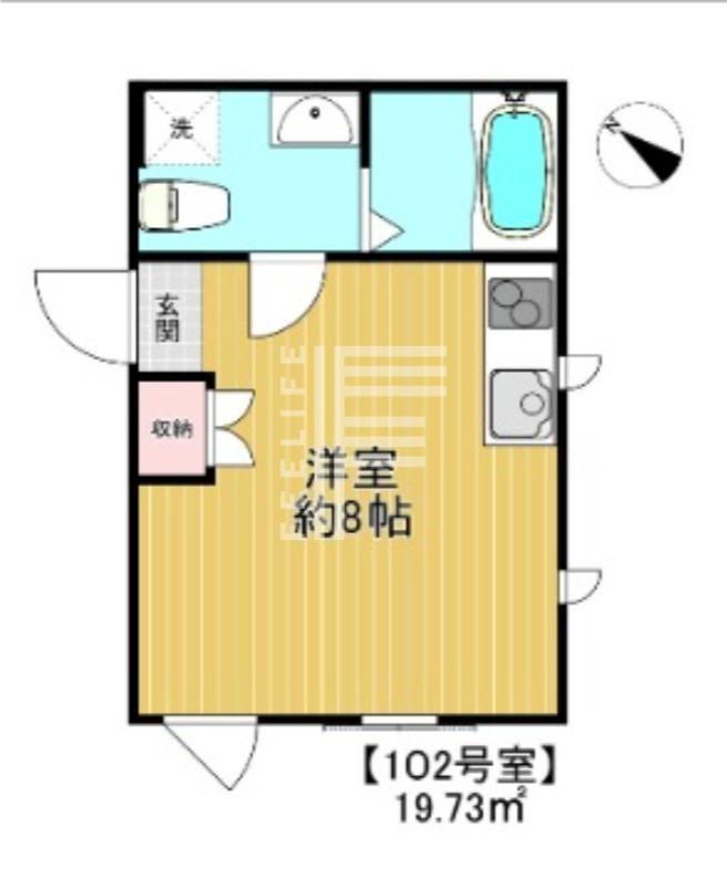 LES PENTES NAGASAKI(ワンルーム/1階)の間取り写真