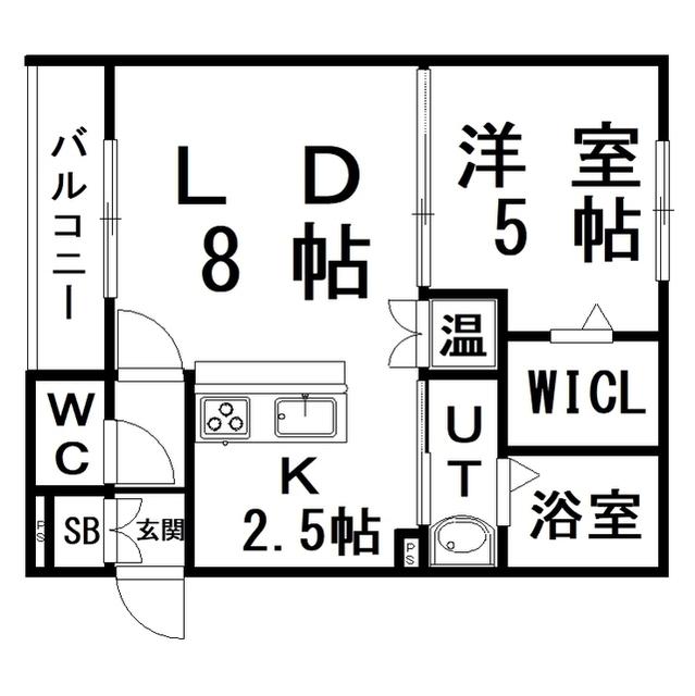 WOOD GARDEN(1LDK/3階)の間取り写真