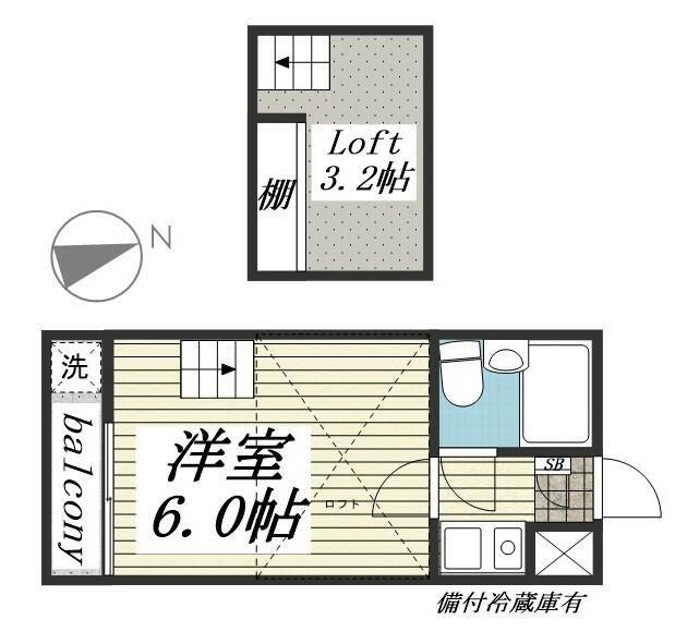 ジュネパレス新検見川第01(1K/1階)の間取り写真