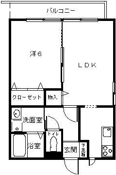 グランコートステージI(1LDK/1階)の間取り写真