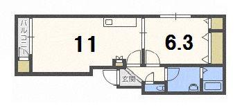 CASA白石(1LDK/1階)の間取り写真