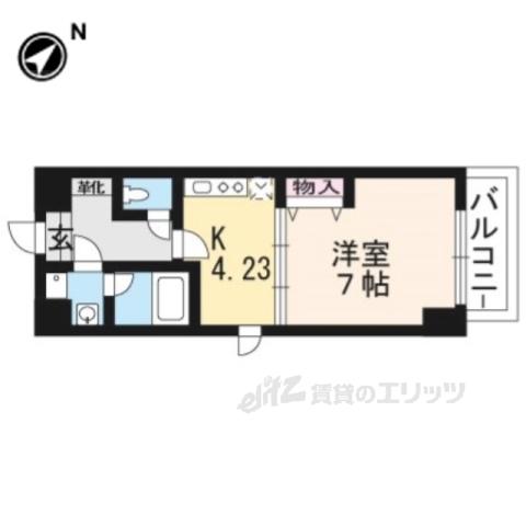 エンゼルプラザイースト2(1DK/7階)の間取り写真