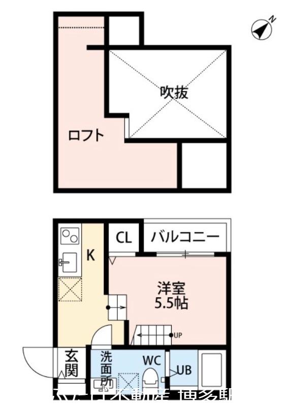エテルネ住吉(1SK/2階)の間取り写真