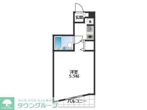 ラピエール(ワンルーム/2階)の間取り写真