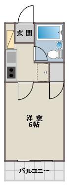 サンハイツ石和(1K/1階)の間取り写真
