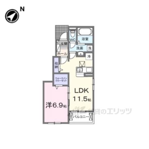 サンライズ・K(1LDK/1階)の間取り写真