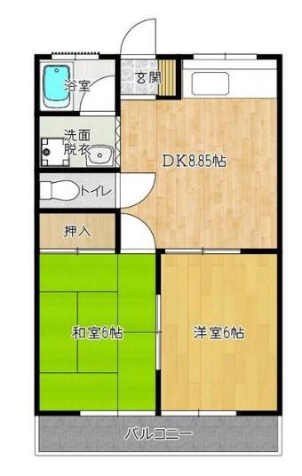 駒崎ハイツ(2DK/1階)の間取り写真