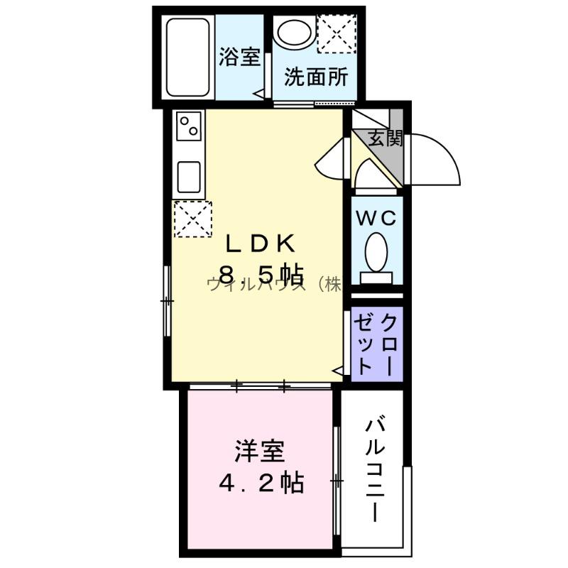 センショウトラスト2(1LDK/3階)の間取り写真