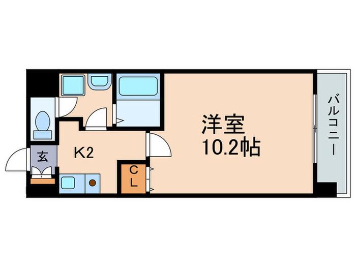 ハウスセゾンSTCUBE(1K/2階)の間取り写真