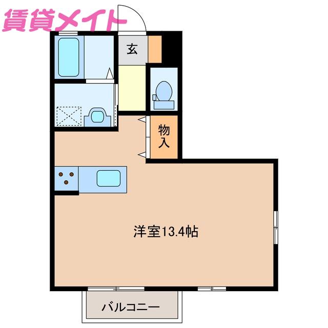 SUNGRACE I棟(ワンルーム/2階)の間取り写真