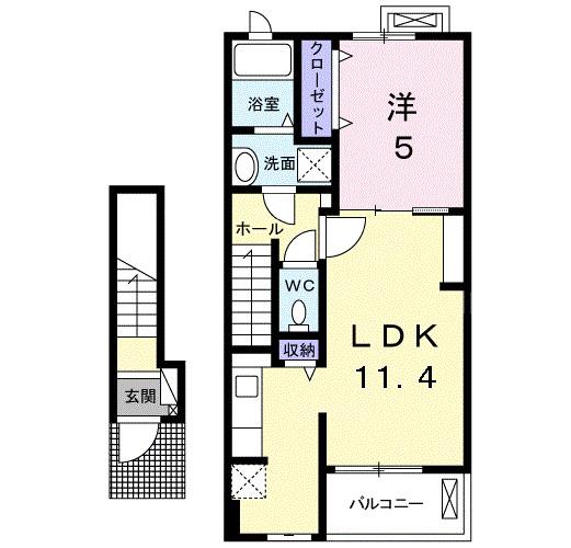 サングレイスI(1LDK/2階)の間取り写真