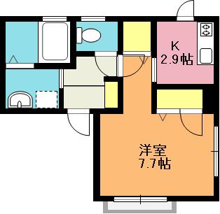 ミットハウス(1K/2階)の間取り写真
