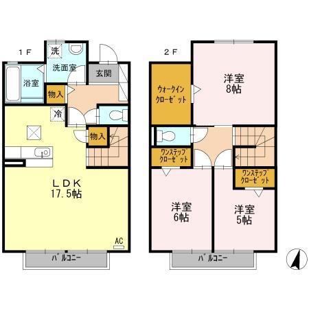 シャルマンピーチB(3LDK/1階)の間取り写真
