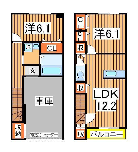 ノヴァンタノーベ(2LDK/1階)の間取り写真