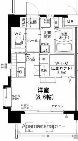 CARON旭通(ワンルーム/5階)の間取り写真