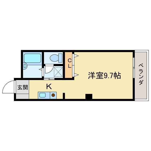 フィネスファンタジスタ(1K/1階)の間取り写真
