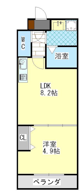 クレアーレ伏見南(1LDK/5階)の間取り写真