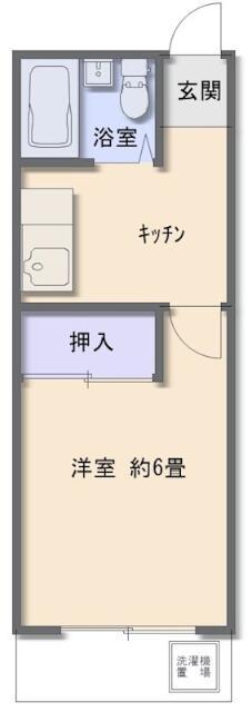 グリーンフィールド(1K/1階)の間取り写真