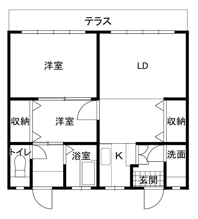 永和荘(2LDK/1階)の間取り写真