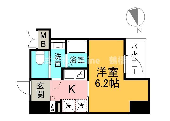 ARTIZA森ノ宮D.C(1K/9階)の間取り写真
