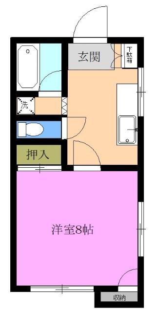ヴィクトワール(1DK/3階)の間取り写真