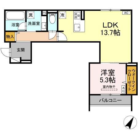 和 NAGOMI(1LDK/2階)の間取り写真