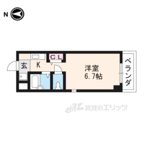 ゴールドクレスト(1K/5階)の間取り写真