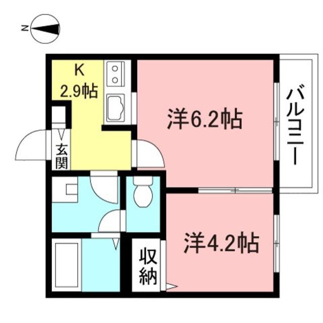 メゾン ド フレーズ(2K/2階)の間取り写真
