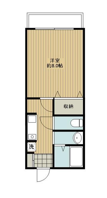 ラセーヌ賀来弐番館(1K/2階)の間取り写真
