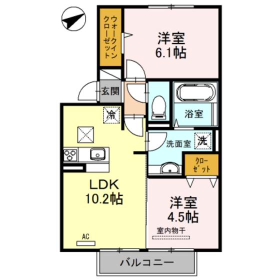 スターライトフィールズ(2LDK/1階)の間取り写真