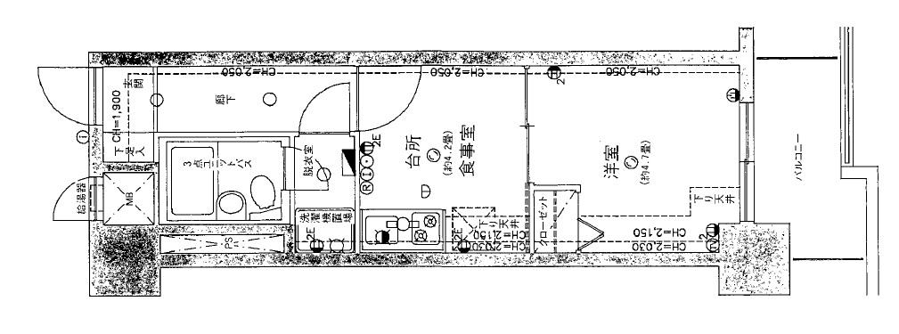 ライオンズマンション仲間町壱番館(1DK/8階)の間取り写真