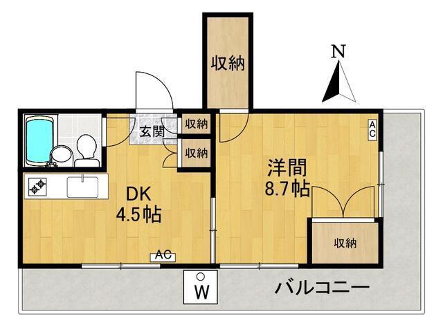 アーバンコロニー滝野川(1DK/4階)の間取り写真