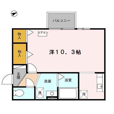 CKS A(ワンルーム/2階)の間取り写真