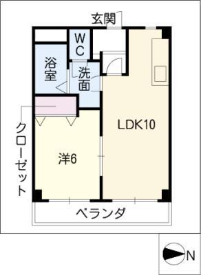 セルシオン種瀬(1LDK/3階)の間取り写真