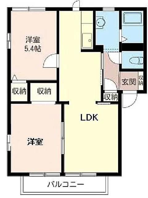 プレミールA(2LDK/2階)の間取り写真