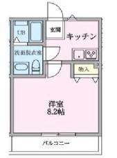 保土ヶ谷区新井町アパート(1K/1階)の間取り写真