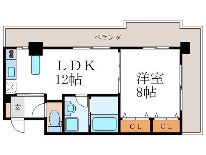 VENT BONHEUR(1LDK/6階)の間取り写真