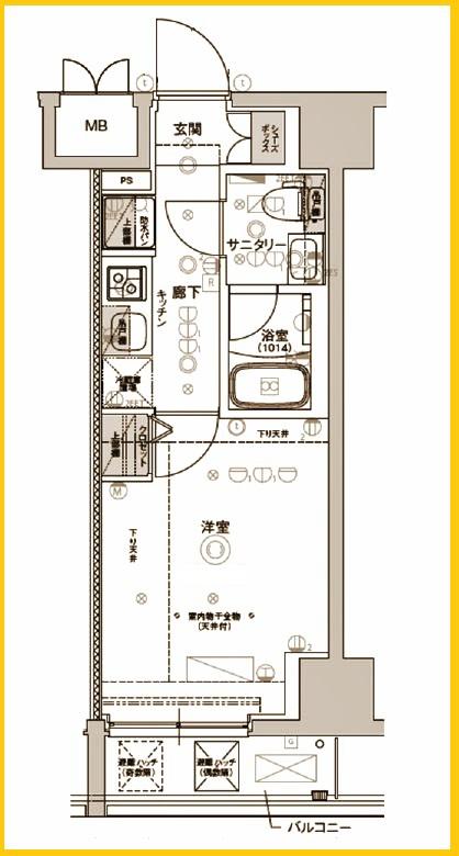クレストタップ新横浜(1K/4階)の間取り写真