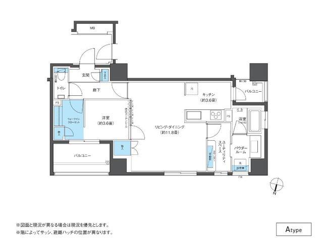CLUB NEXUS 大濠西(1LDK/4階)の間取り写真