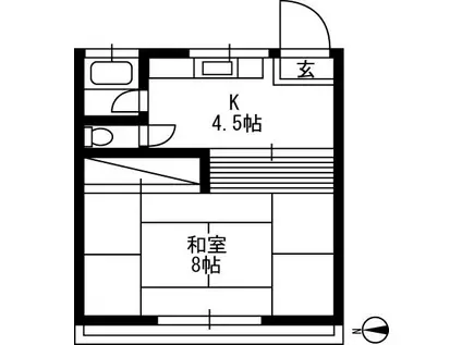 城田コーポ(1K/2階)の間取り写真