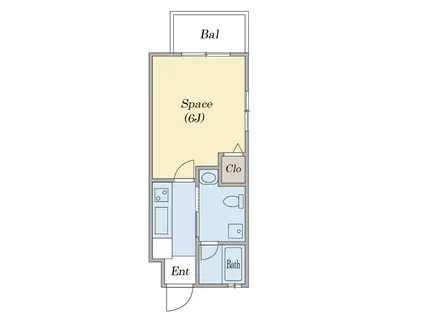 エストゥディオ(1K/2階)の間取り写真