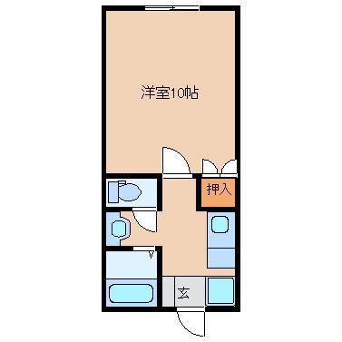 コーポコーヤ(1K/1階)の間取り写真